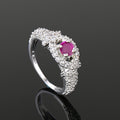 Estele Rhodium Plated CZ Sparkling Finger Ring for Women