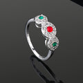 Estele Rhodium Plated CZ Circular Shaped Finger Ring for Women