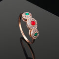 Estele Rose Gold Plated CZ Circular Shaped Finger Ring for Women