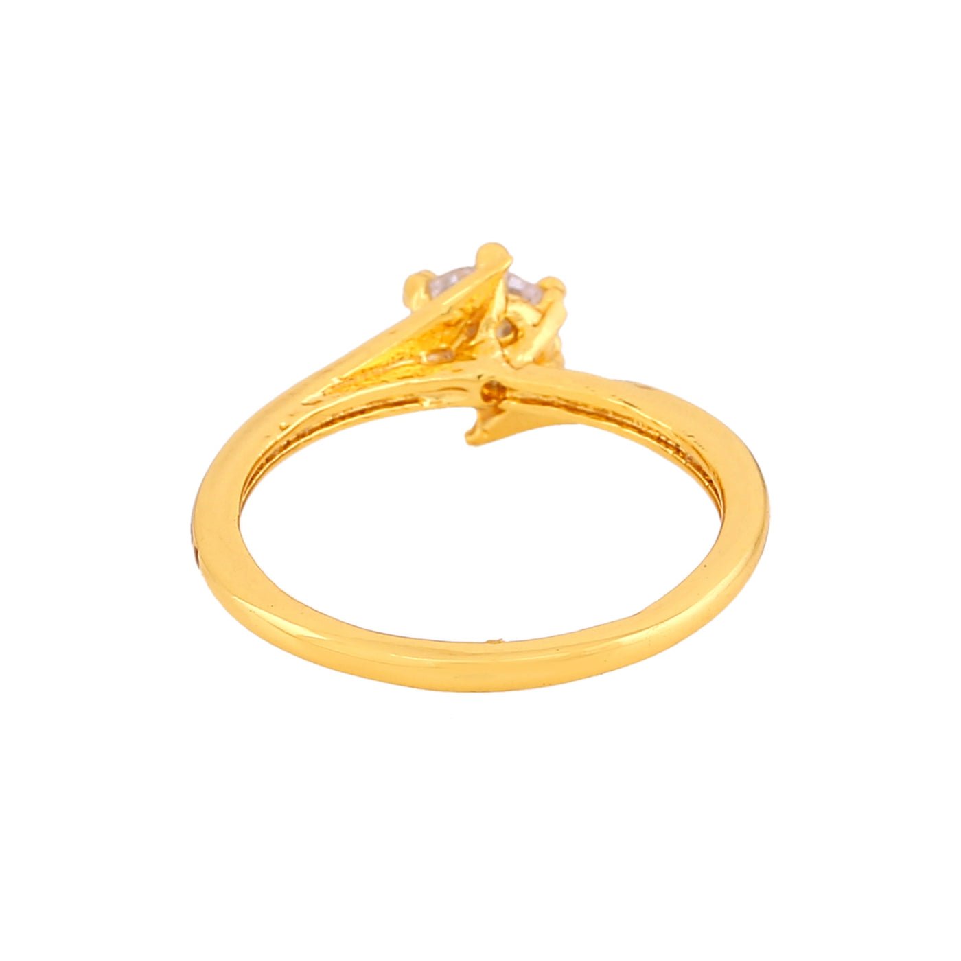 Estele Gold Plated CZ Solitaire Finger Ring for Women