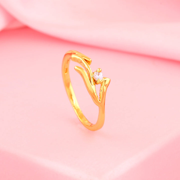 Estele Gold Plated CZ Splendid Finger Ring for Women