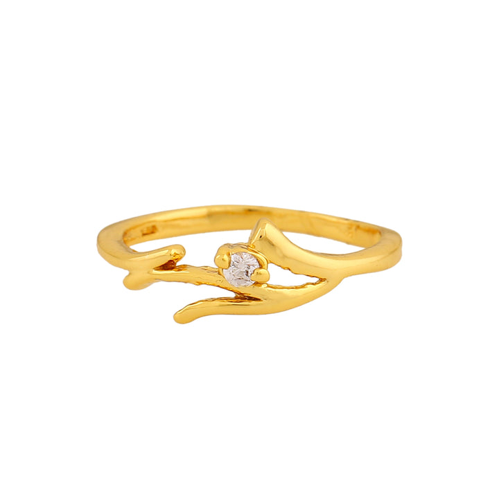 Estele Gold Plated CZ Splendid Finger Ring for Women