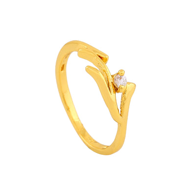 Estele Gold Plated CZ Splendid Finger Ring for Women