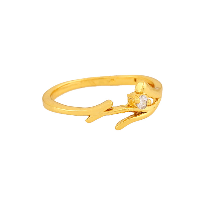 Estele Gold Plated CZ Splendid Finger Ring for Women