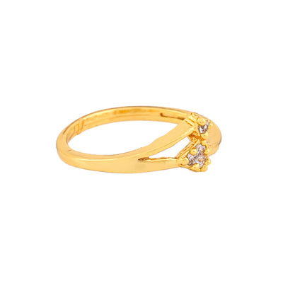 Estele Gold Plated CZ Sparkling Finger Ring for Women
