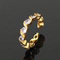 Estele Gold Plated CZ Twisted Finger Ring with White crystals for Women(Adjustable)