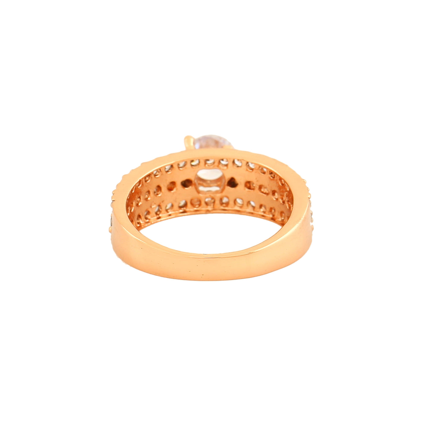 Estele Rose Gold Plated CZ Magnificent Finger Ring for Women