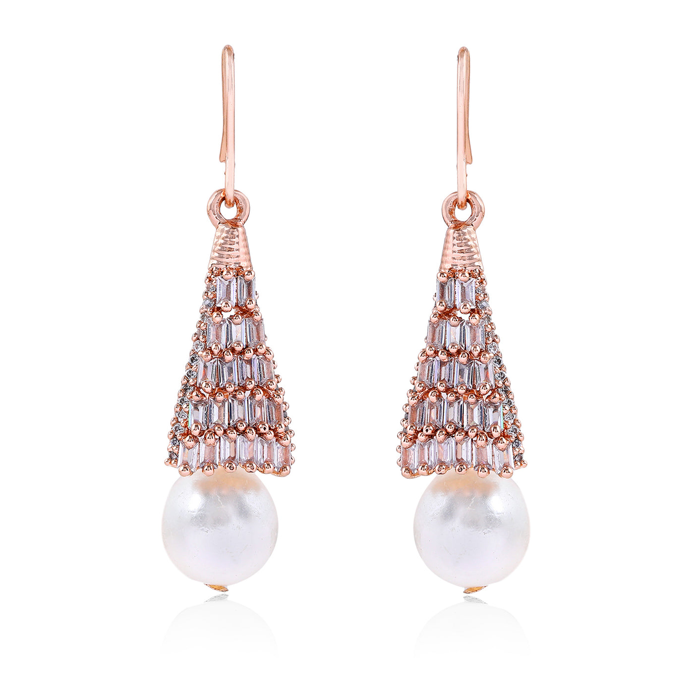 Crystal Faux Pearl Drop Earrings