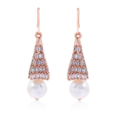 Crystal Faux Pearl Drop Earrings