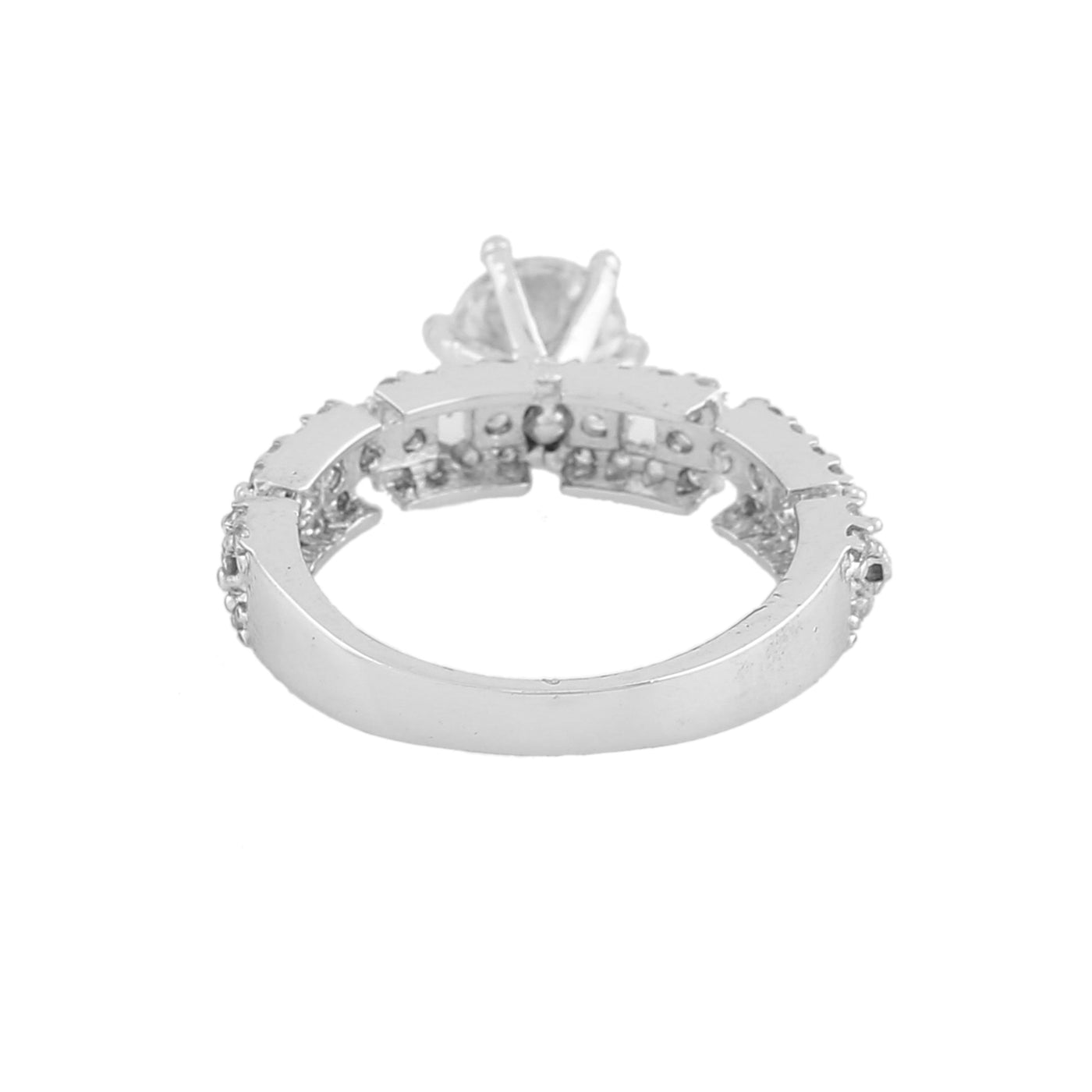 Estele Rhodium Plated CZ Sparkling Finger Ring for Women(non-Adjustable)