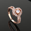 Estele Rose Gold Plated CZ Swirl Designer Finger Ring for Women(non-Adjustable)