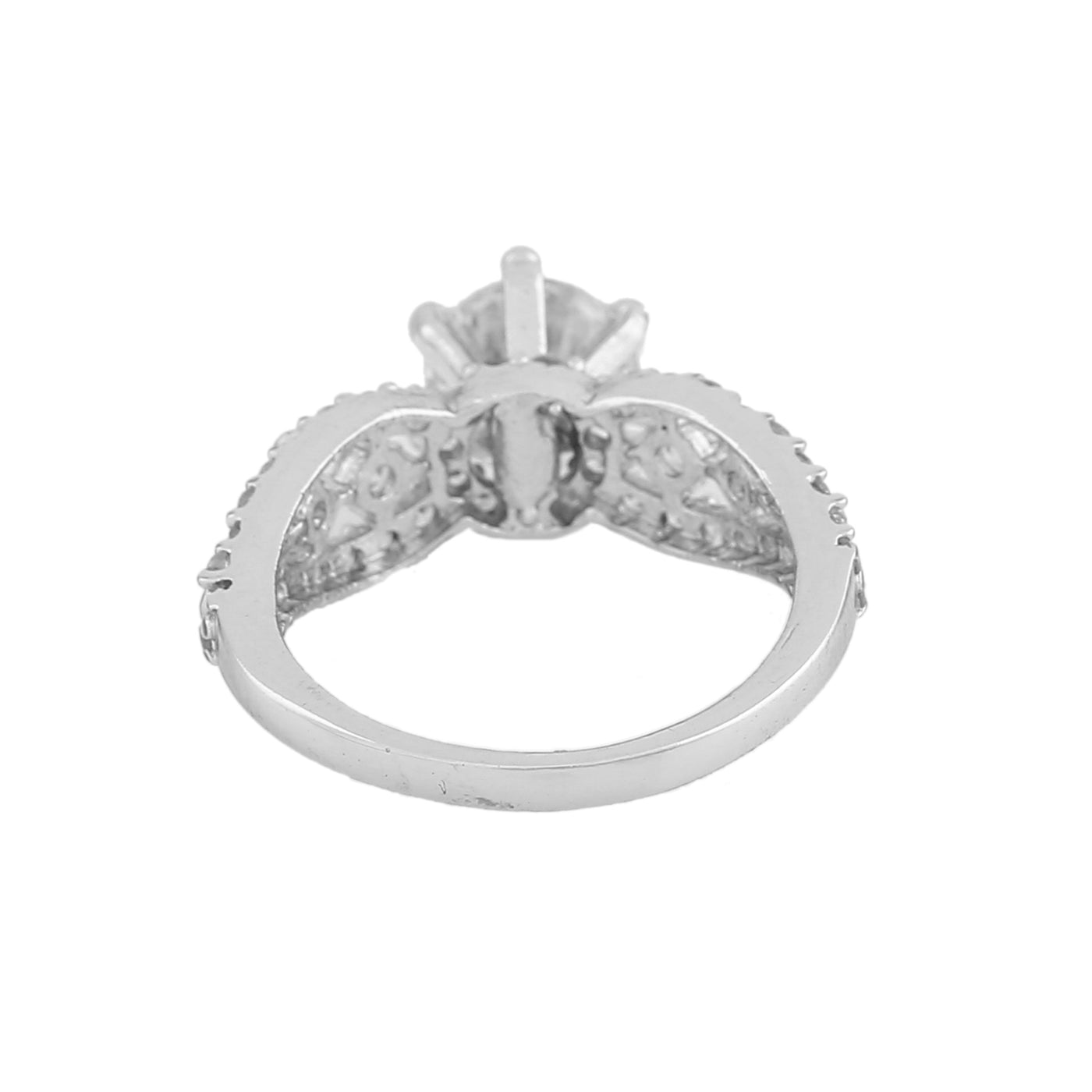 Estele Rhodium Plated CZ Dazzling Finger Ring for Women