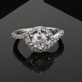 Estele Rhodium Plated CZ Sparkling Finger Ring for Women