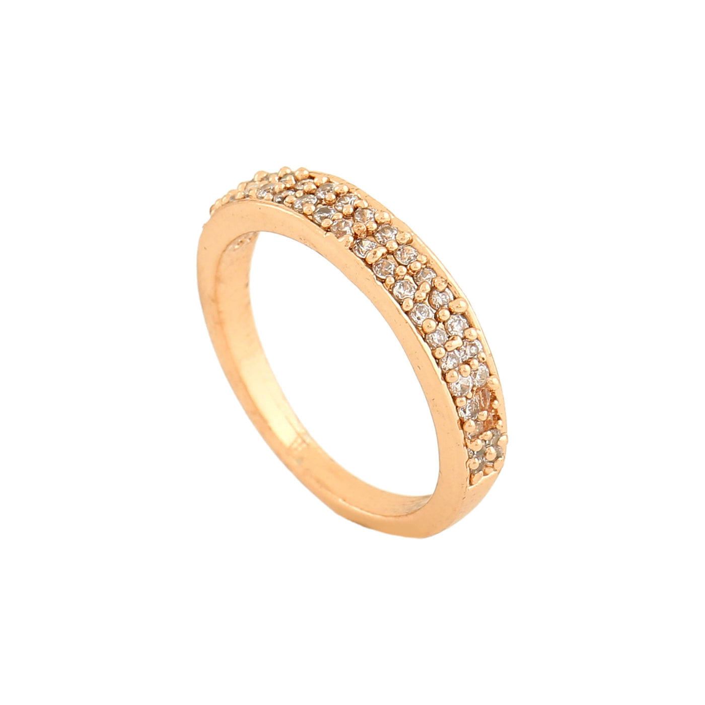 Estele Rose Gold Plated CZ Splendid Finger Ring for Women