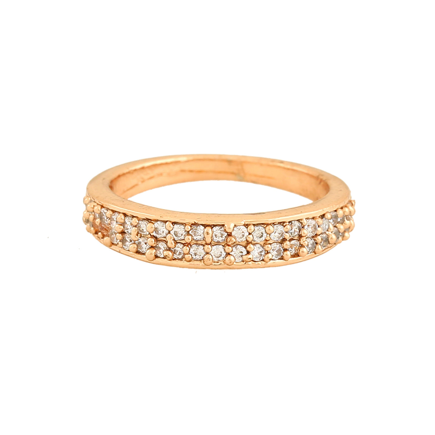 Estele Rose Gold Plated CZ Splendid Finger Ring for Women