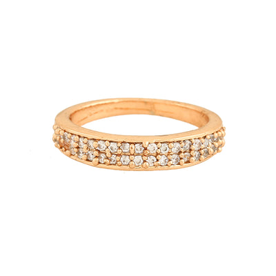 Estele Rose Gold Plated CZ Splendid Finger Ring for Women