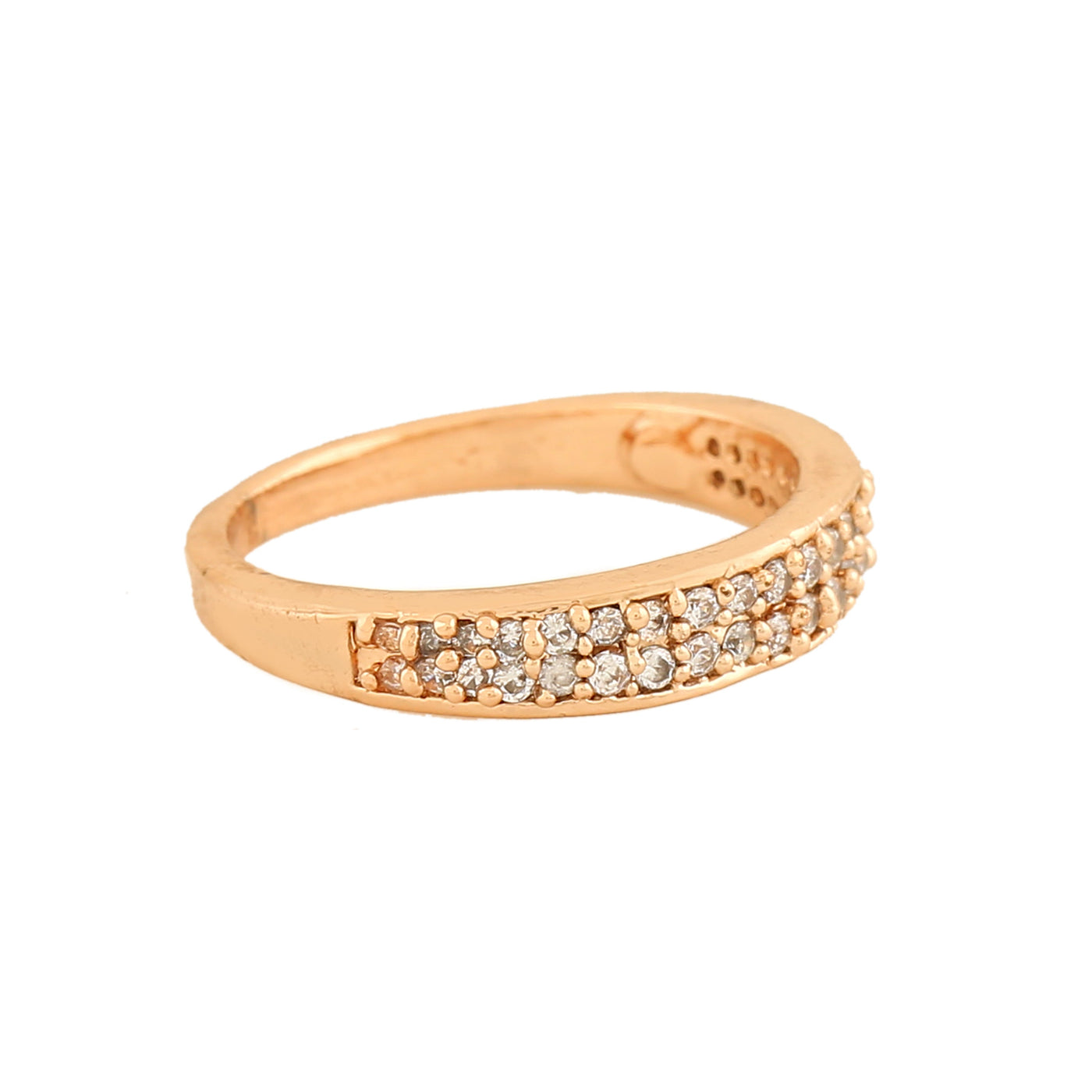 Estele Rose Gold Plated CZ Splendid Finger Ring for Women