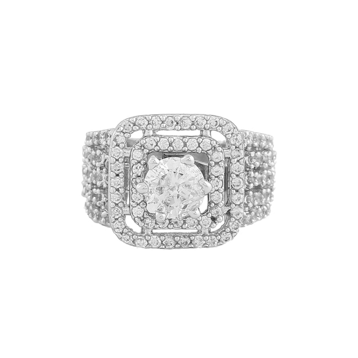 Estele Rhodium Plated CZ Astonishing Finger Ring for Women