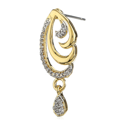 Estele Gold & Silver Plated Elegant Drop Earrings with Crystals for Women