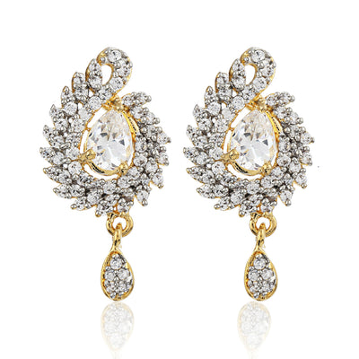 Estele Drop Earring With White AD Stones
