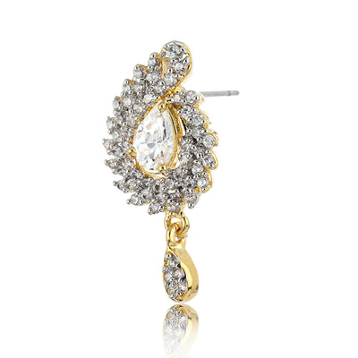 Estele Drop Earring With White AD Stones