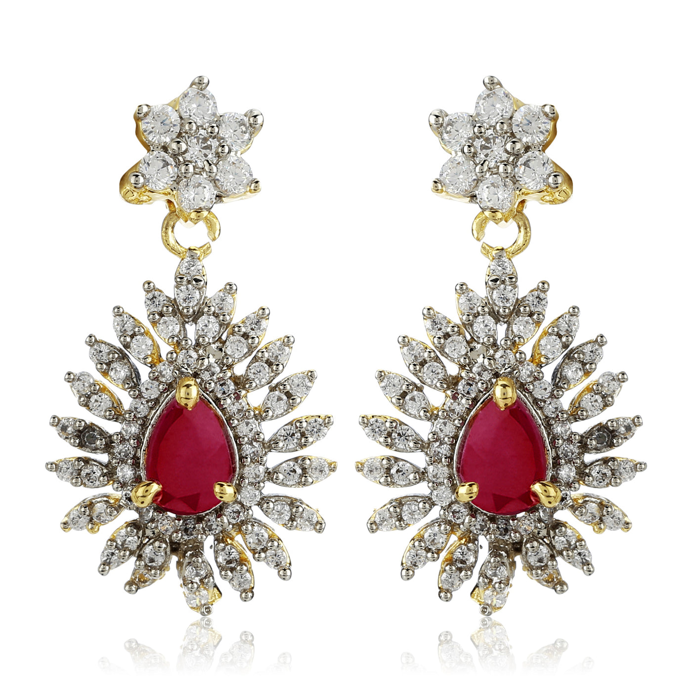 Diamond & Ruby Earrings Set