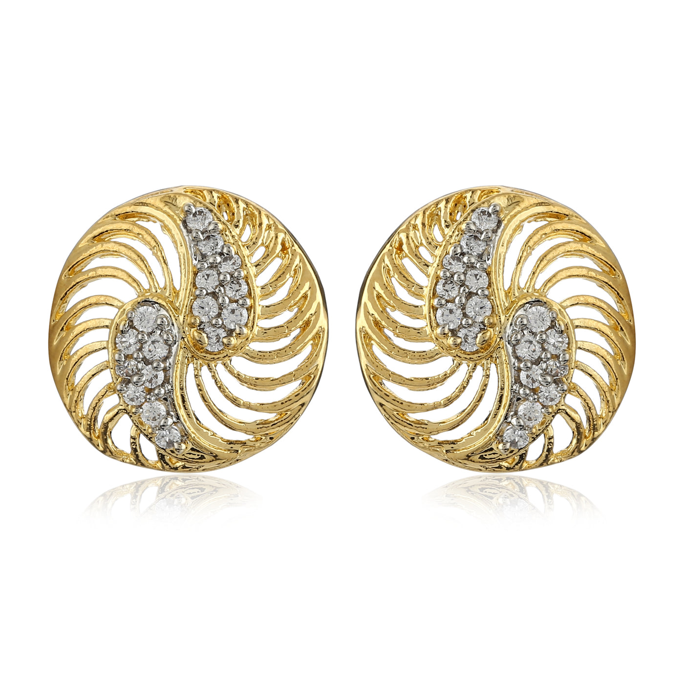 Gold And Silver Tone Plated AD Stone Earring For Women