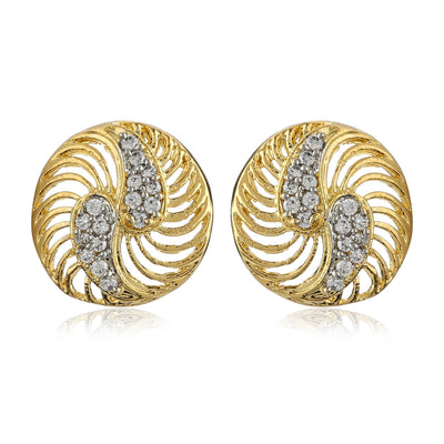 Gold And Silver Tone Plated AD Stone Earring For Women