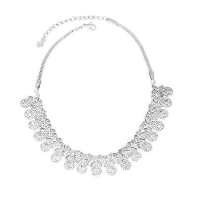 Estele Rhodium Plated CZ Ravishing Necklace Set for Women