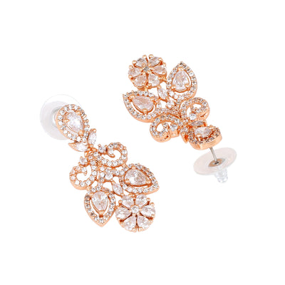 Estele Rose Gold Plated CZ Marvelous Earrings for Women