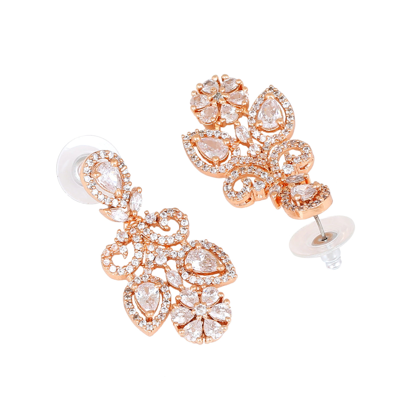 Estele Rose Gold Plated CZ Fascinating Necklace Set for Women