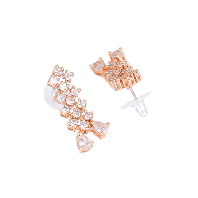 Estele Rose Gold Plated CZ Shimmering Necklace Set for Women