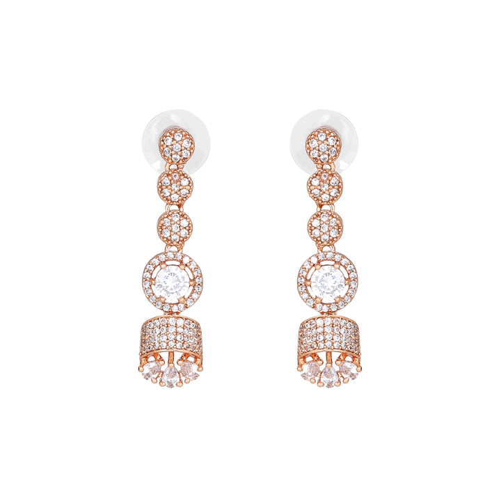 Estele Rose Gold Plated CZ Exquisite Necklace Set for Women