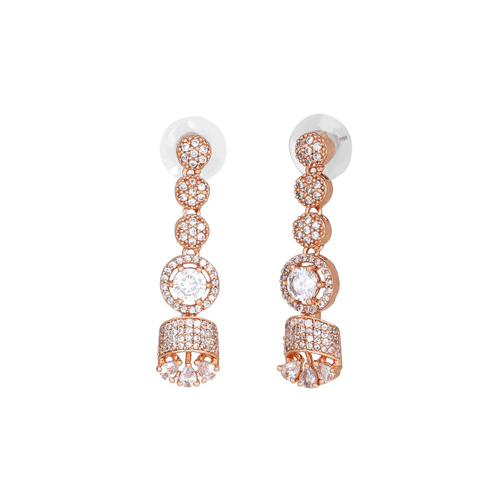 Estele Rose Gold Plated CZ Exquisite Necklace Set for Women