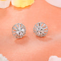 Estele Rhodium Plated Twinkling White American Diamond Stud Earrings for Girls and Women