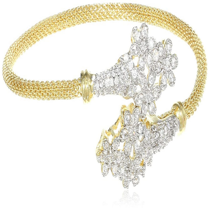 Estele Gold and Silver Plated Flower Bouquet Twin for women