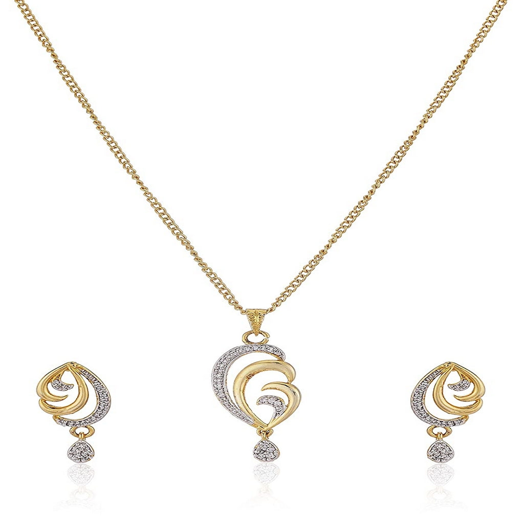 Estele - two tone designer pendant set for women