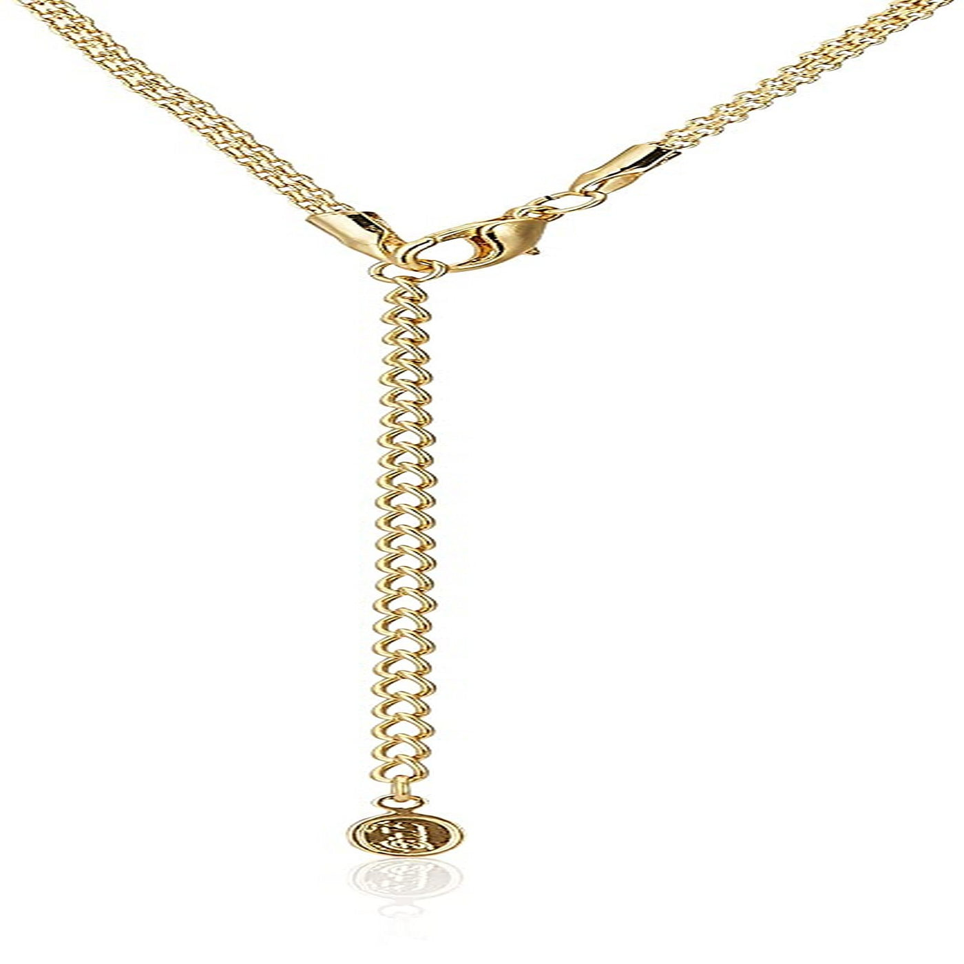 Estele 24 Kt Gold Plated and Rhodium Plated American Diamond Flower Necklace Set for Women
