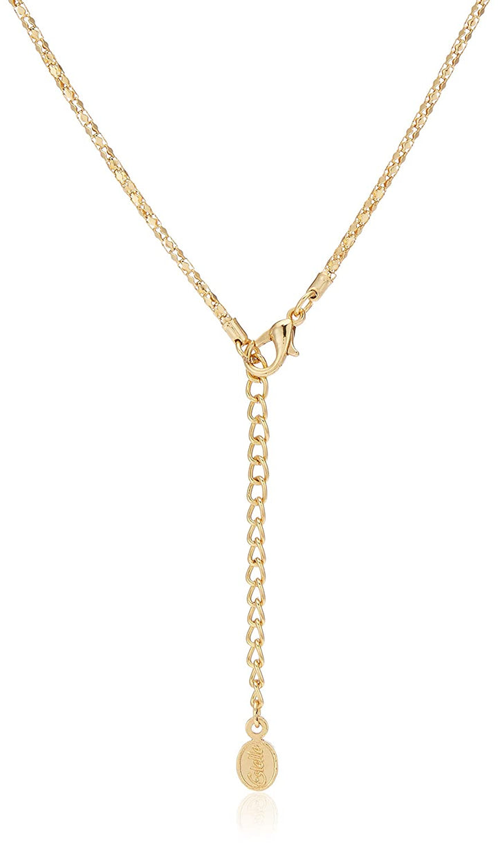 Estele Gold Plated Ruby and American Diamond Pendant Set for Women