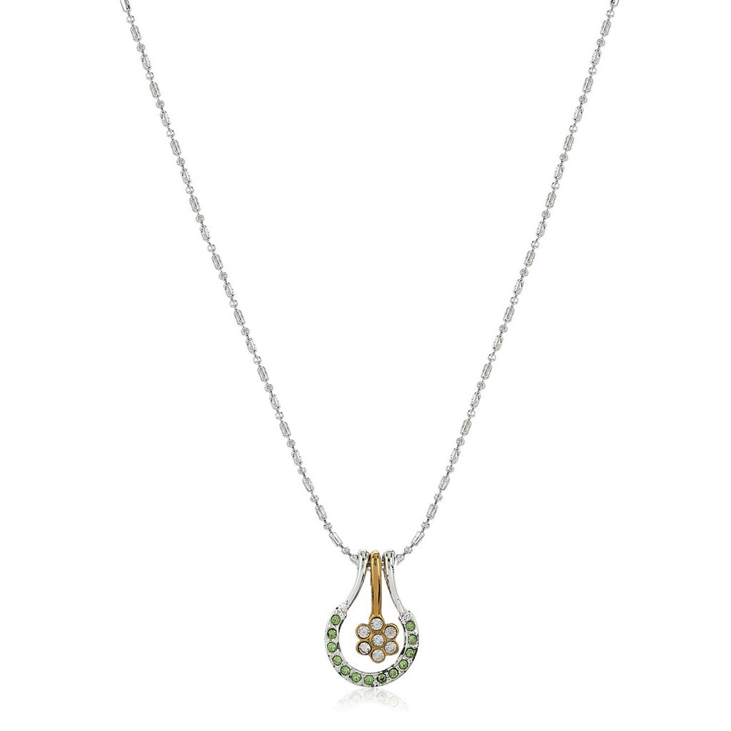 Estele - 24 KT Gold and Silver-Plated Flower Drop Pendant for Women / Girls