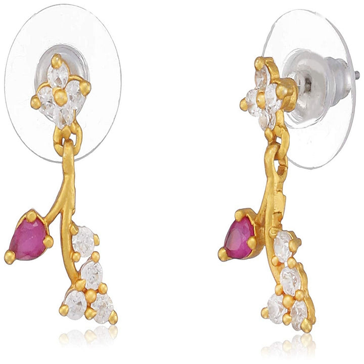Estele - Rubani Ruby 24 KT gold plated Necklace Set