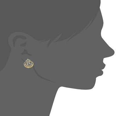 Estele Gold Plated American Diamond Tendril wreath Stud Earrings for women