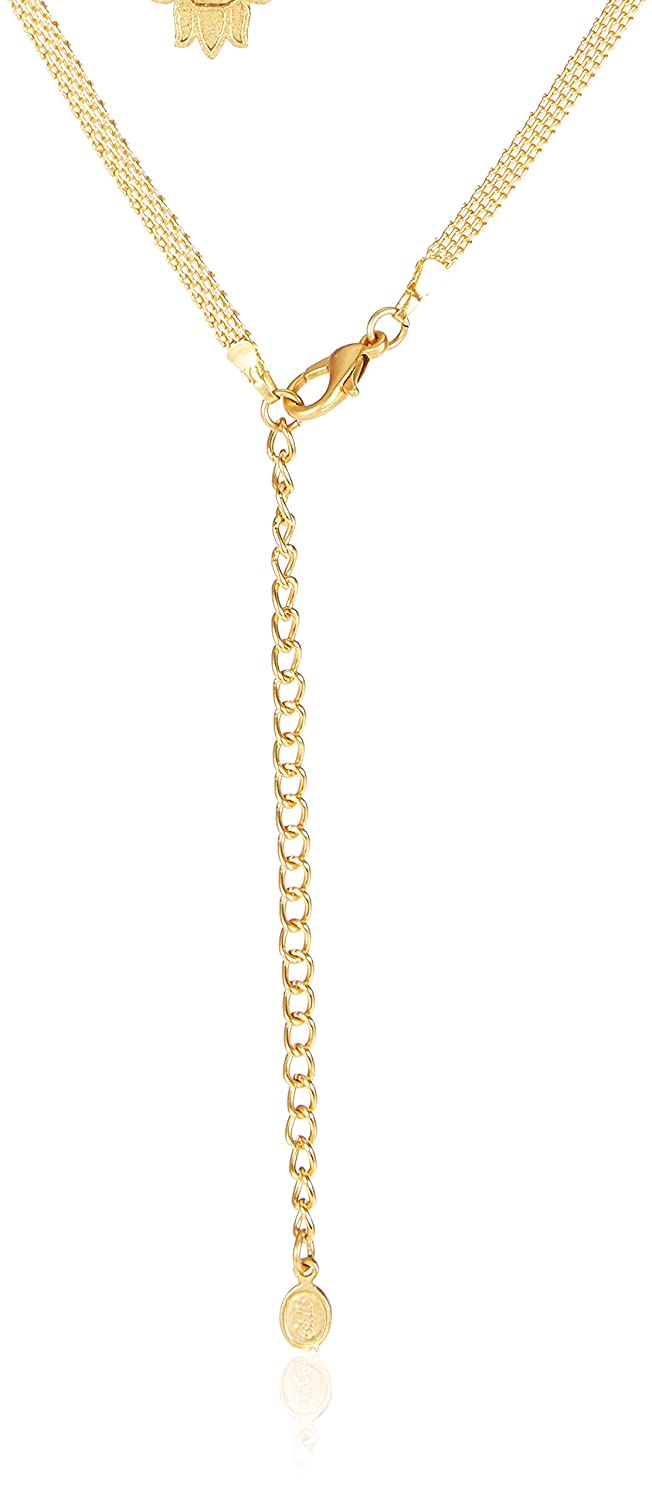 Estele 24 Kt Gold Plated Flower line Necklaces for women