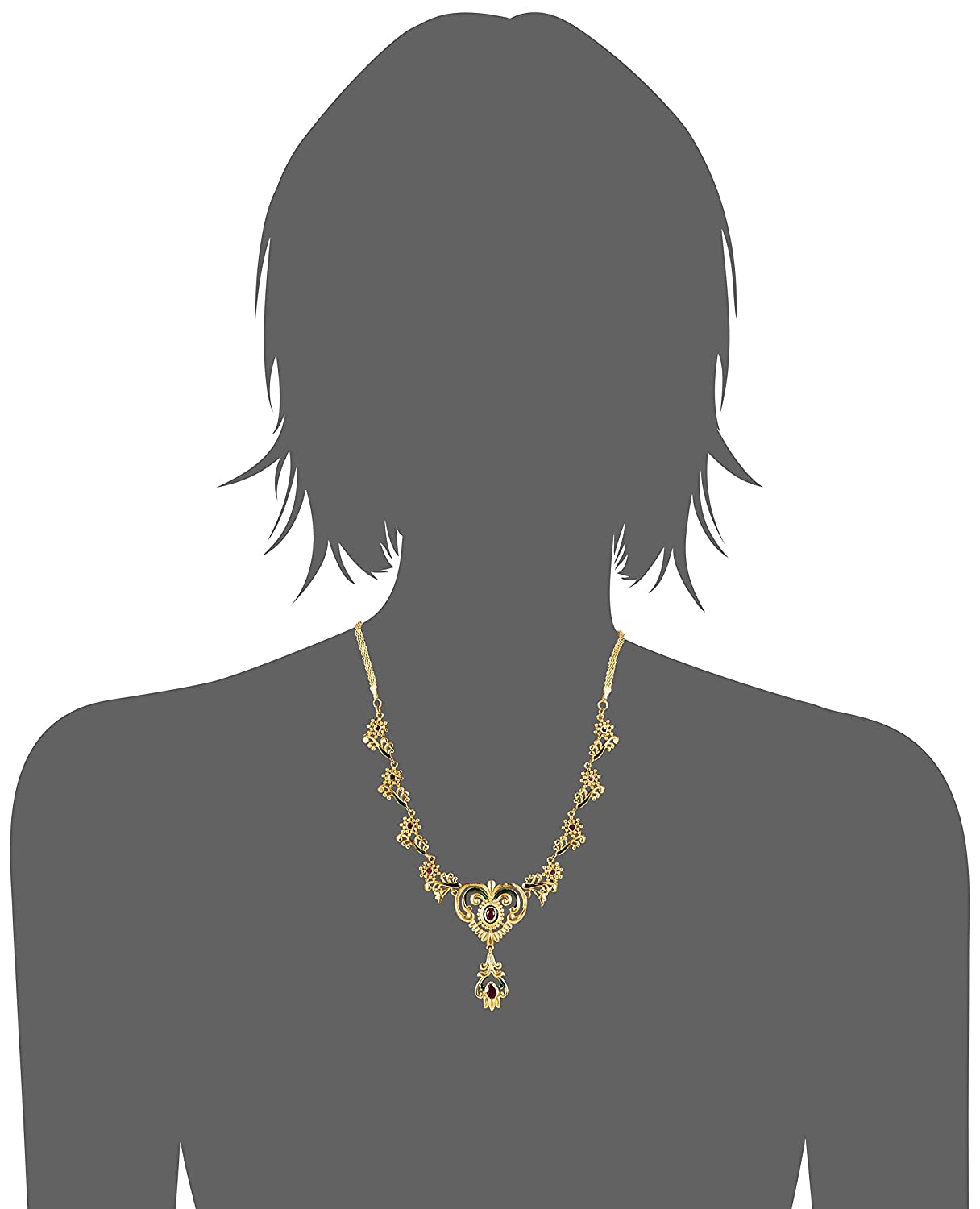 Estele 24 Kt Gold Plated Flower line Necklaces for women