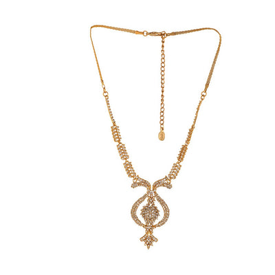 Estele 24 Kt Gold Plated Austrian Diamond Necklace Set for Women