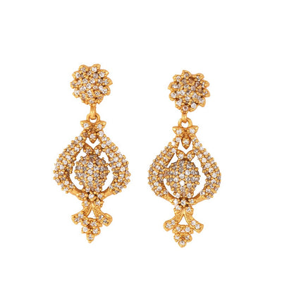 Estele 24 Kt Gold Plated Austrian Diamond Necklace Set for Women