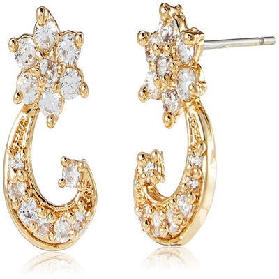 Estele - 24 Kt Gold Plated CZ Dazzling American Diamond Flower Necklaces for women