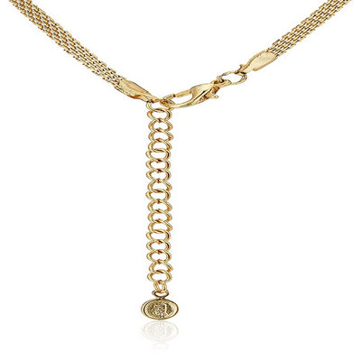 Estele 24 Kt Gold Plated Geometric Shaped American Diamond Necklace Set for Women