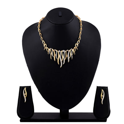 Estele - Modern Gold and Silver Plated Flaming passion Necklace Set
