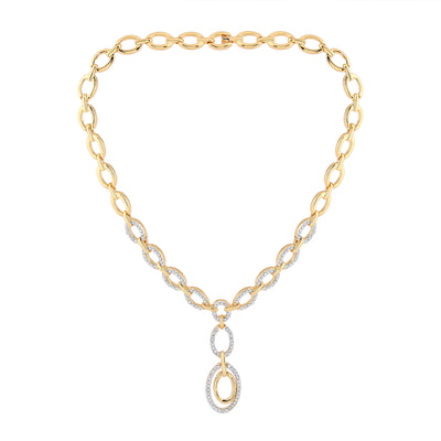 Estele - Opal Hoop Y Shaped Diamante Necklace Set